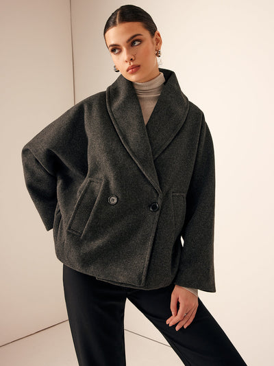 Damen Mantel Lang mit Taschen für Winter Eleganz
