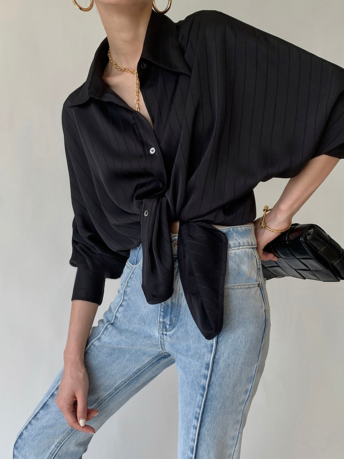 Damenbluse Baumwollmix Oversized Casual