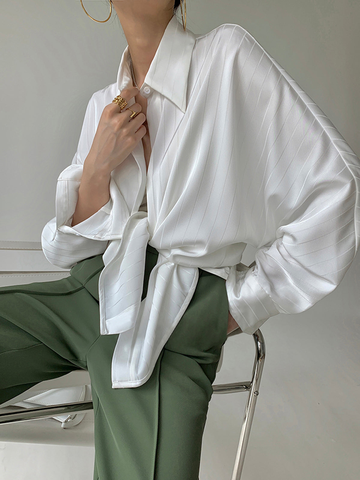 Damenbluse Baumwollmix Oversized Casual