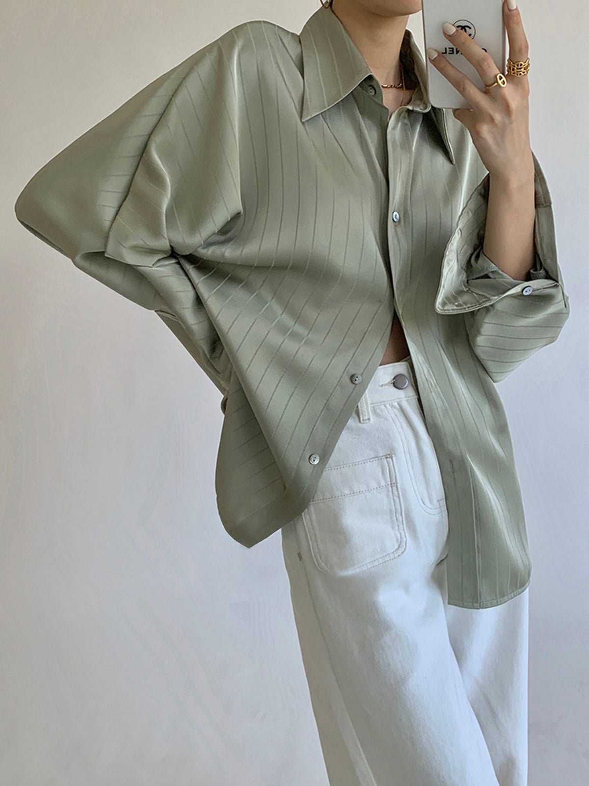 Damenbluse Baumwollmix Oversized Casual