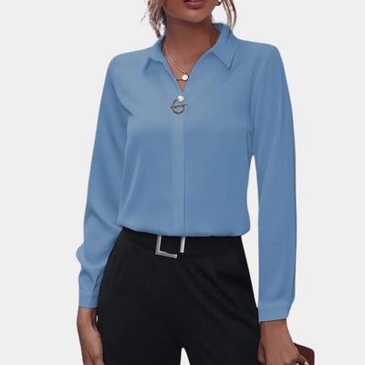 Damenbluse Chiffon Elegant Langarm Stilvoll