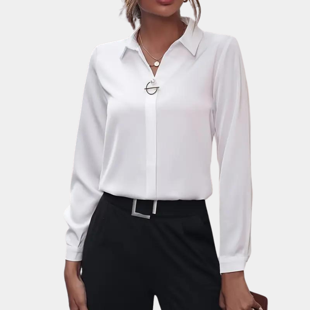 Damenbluse Chiffon Elegant Langarm Stilvoll