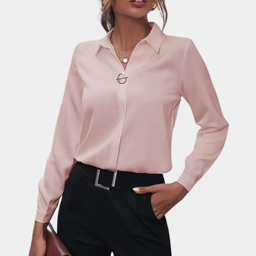 Damenbluse Chiffon Elegant Langarm Stilvoll