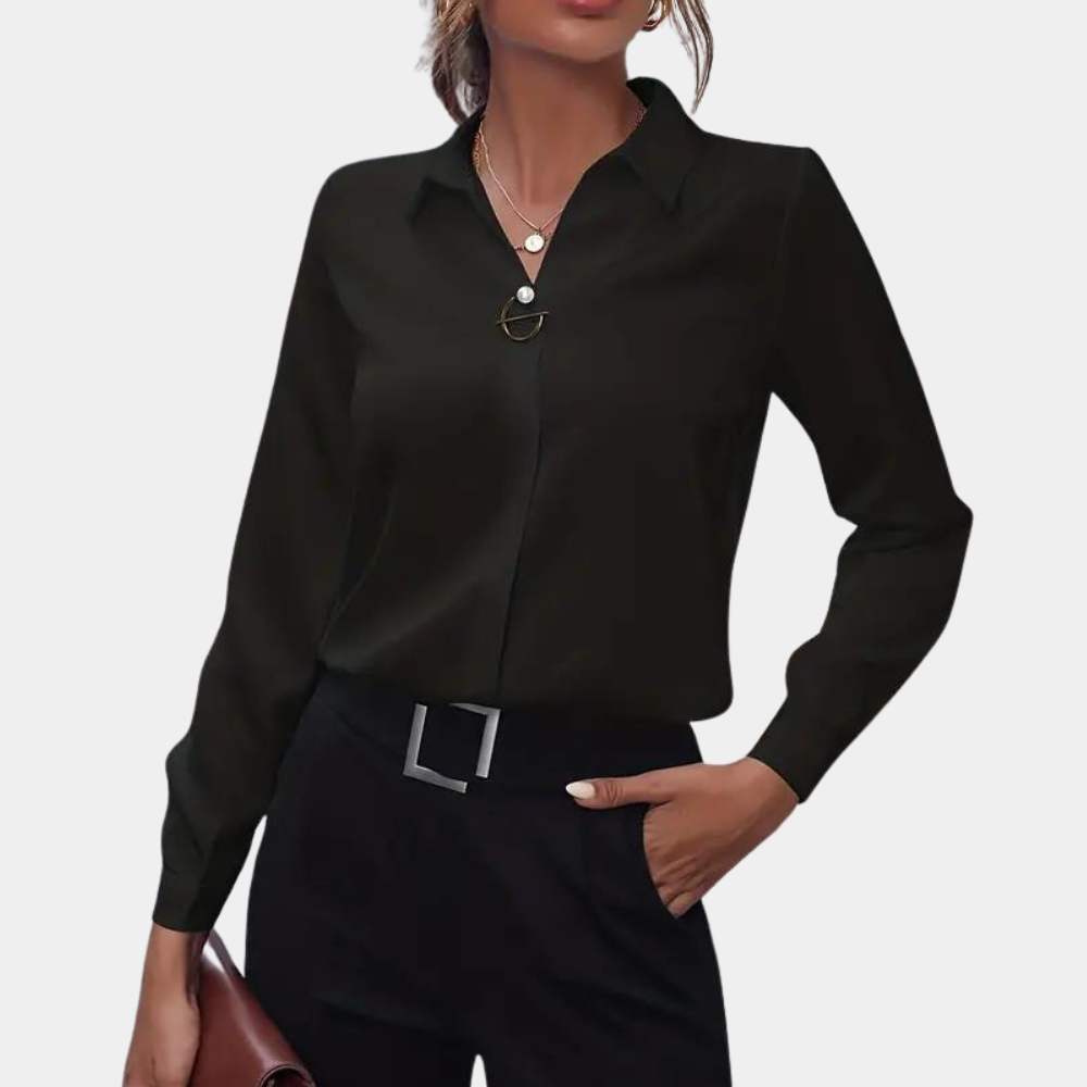 Damenbluse Chiffon Elegant Langarm Stilvoll