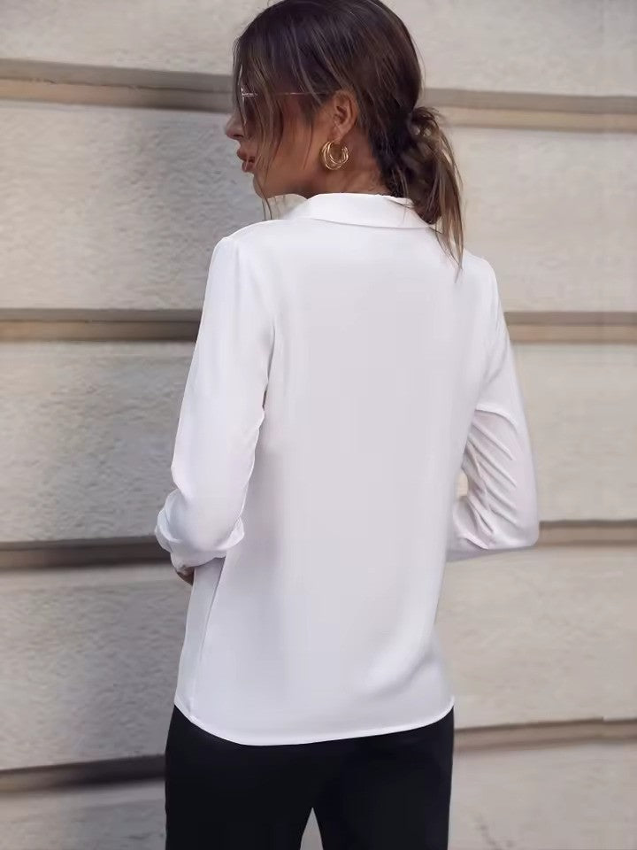 Damenbluse Chiffon Elegant Langarm Stilvoll
