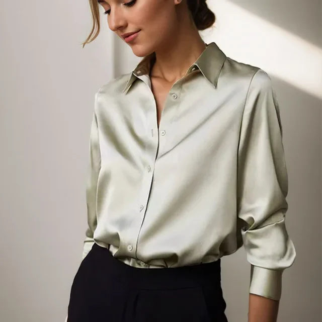 Damenbluse Satin Elegant für Festliche Anlässe