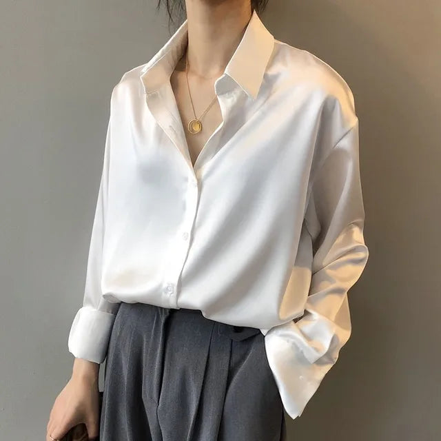 Damenbluse Satin Elegant für Festliche Anlässe