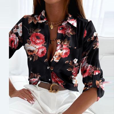 Damenbluse mit Umlegekragen aus Hochwertigen Materialien – Elegante Bluse für Festliche Anlässe