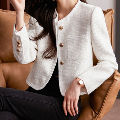 Damenjacke Elegantes Design Kurze Passform Atmungsaktive Stoffe