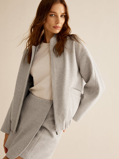 Damenjacke Mit Taschen und Reißverschluss, Lange Ärmel, Schlichte Eleganz