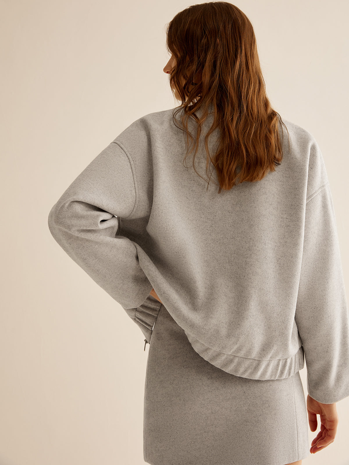 Damenjacke Mit Taschen und Reißverschluss, Lange Ärmel, Schlichte Eleganz