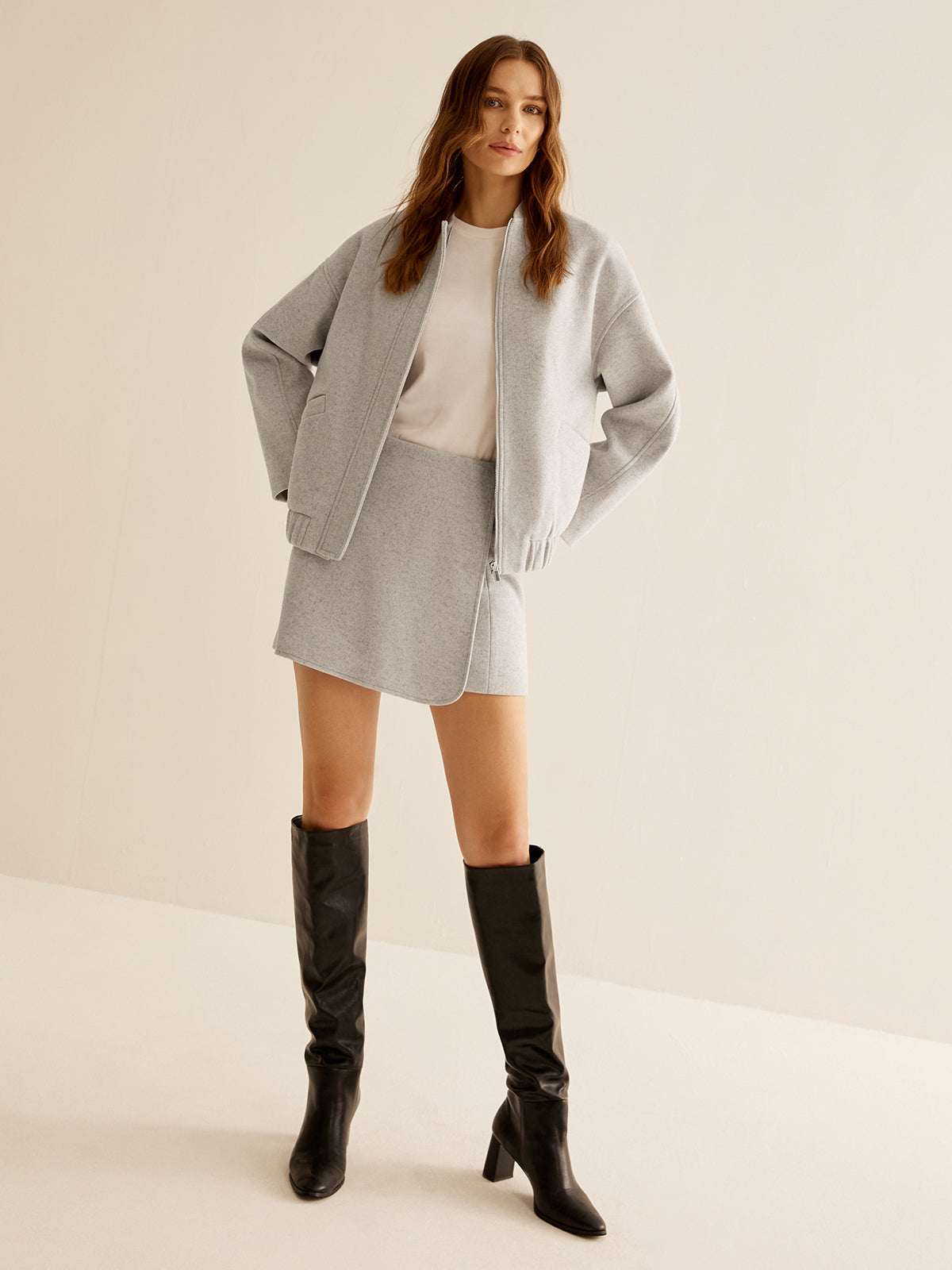 Damenjacke Mit Taschen und Reißverschluss, Lange Ärmel, Schlichte Eleganz