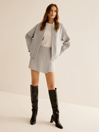 Damenjacke Mit Taschen und Reißverschluss, Lange Ärmel, Schlichte Eleganz