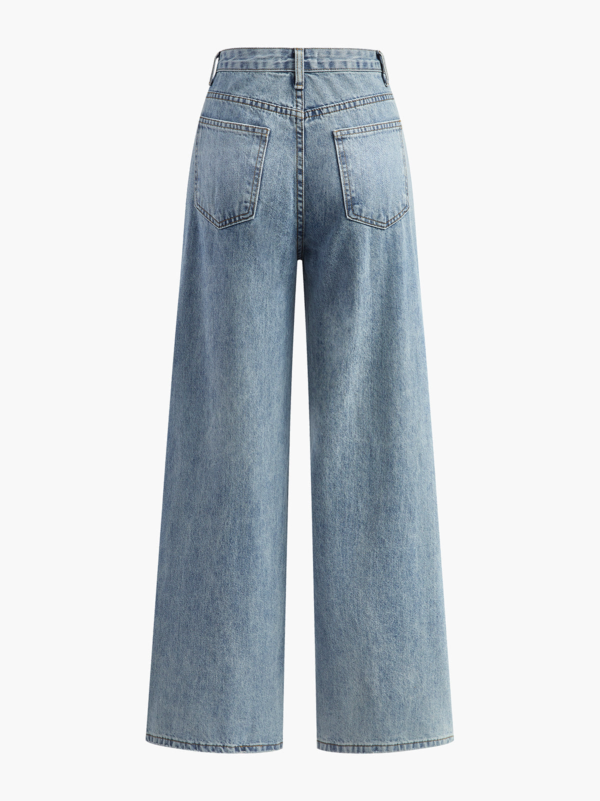 Damenjeans Denim Asymmetrische Taille Weit