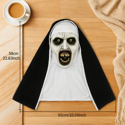 DarkVow Halloween Nonnenmaske – Horror-Latexmaske für Erwachsene