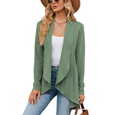 Cardigan mit Wasserfallkragen | Lockerer Schnitt | Strukturierter Look