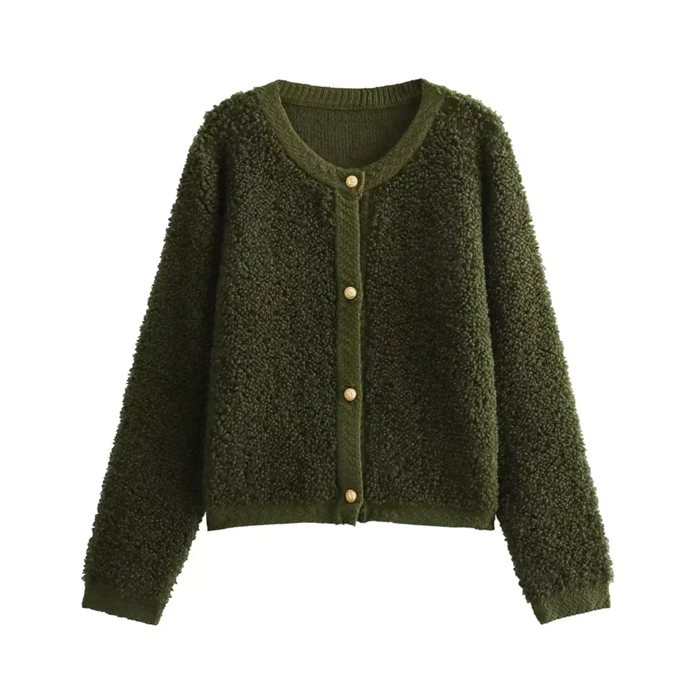 Kuschelige Damen Teddy Strickjacke für den Winter