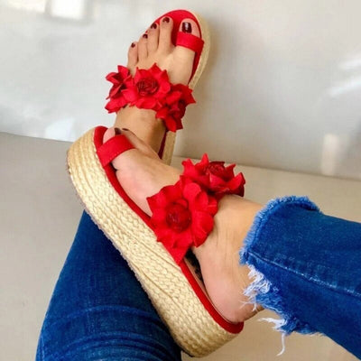 Carla - Elegante Damen Blumen Sandalen Florale Akzente
