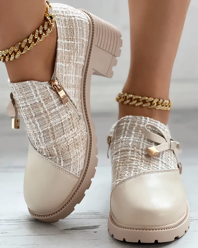 Damen Pumps mit breitem Absatz und offener Spitze