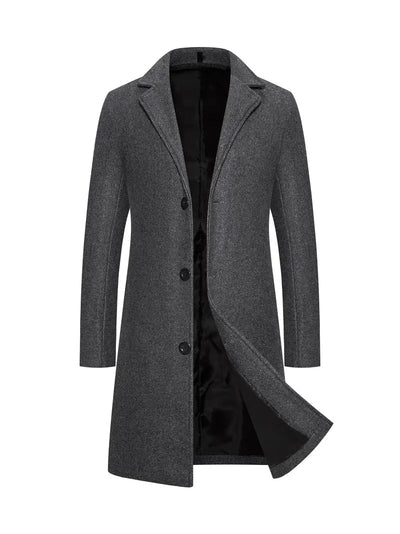 Eleganter langer Wollmantel für Herren | Hochwertig und warm für formelle Anlässe