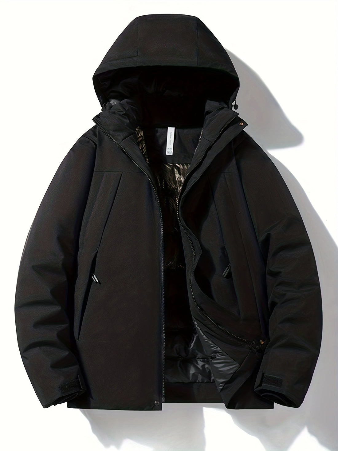 Thermischer Winddichter Kapuzen Wintermantel mit Reissverschluss-Tasche für Damen | Ideal für den Winter