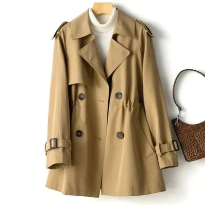 Trenchcoat Damen Kurz Elegant | Doppelreihig Klassisch