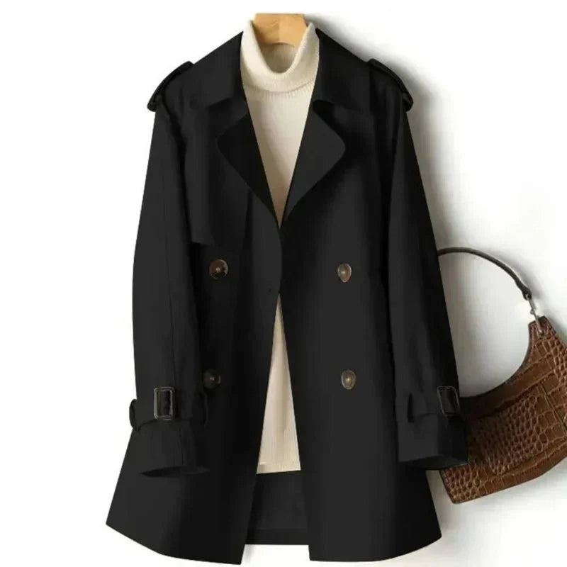 Trenchcoat Damen Kurz Elegant | Doppelreihig Klassisch