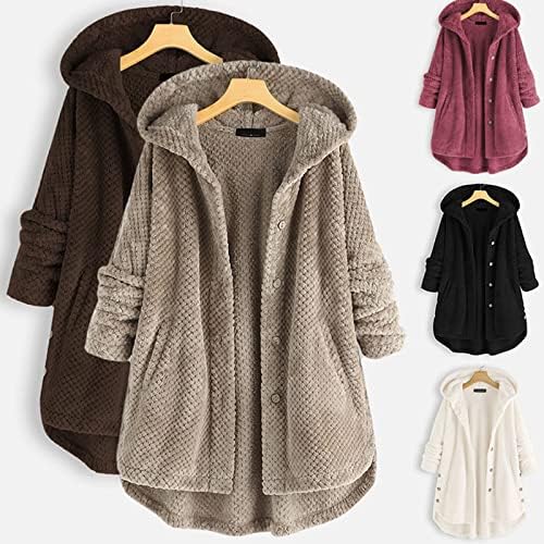 Damen Winter Wendejacke mit Kapuze - Warmes Fleece