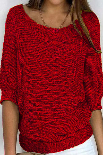 Damen Basic Rundhals Top Einfarbig Casual