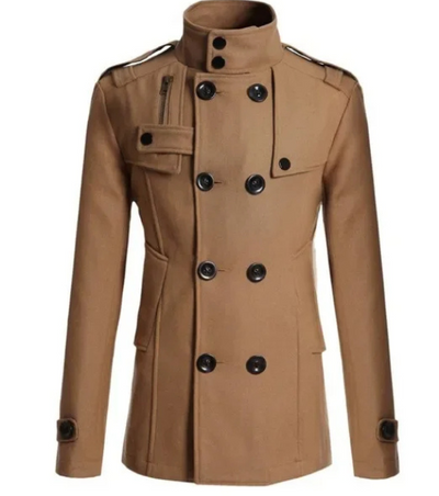 Herren Wintermantel - Eleganter Trenchcoat mit Stehkragen und Wärmeabdichtung