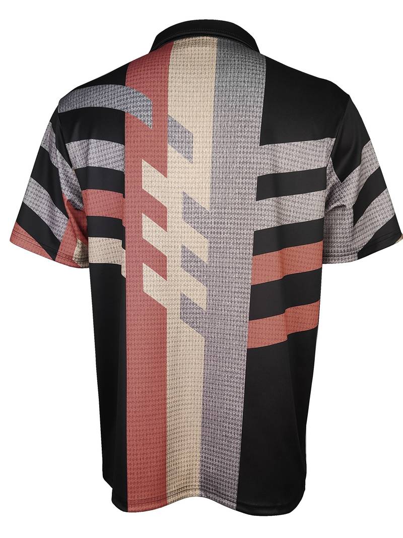 Herren Vintage-Stil Kurzarm-Hemd mit 1/4-Knopfleiste
