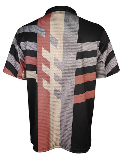 Herren Vintage-Stil Kurzarm-Hemd mit 1/4-Knopfleiste