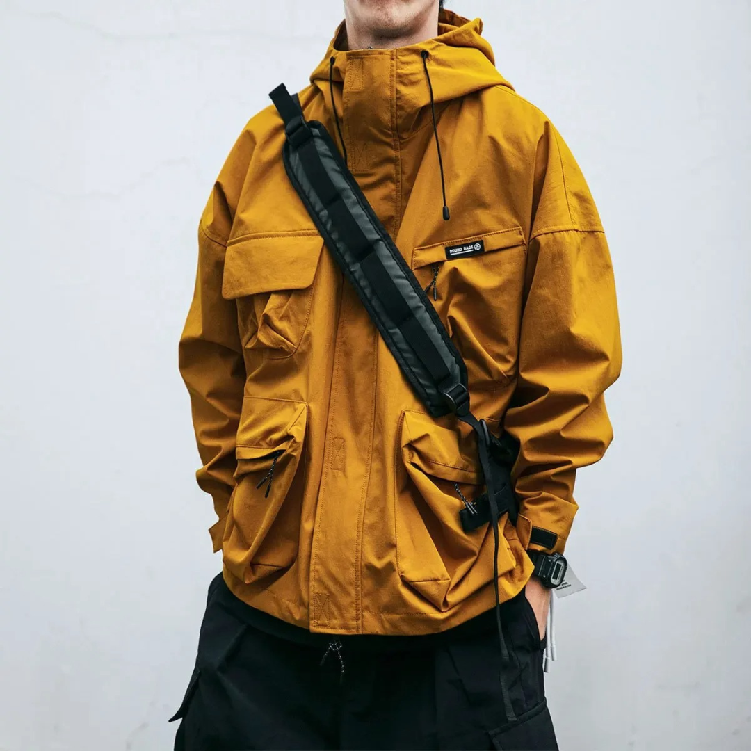 Utility-Jacke mit Kapuze und mehreren Taschen für Männer