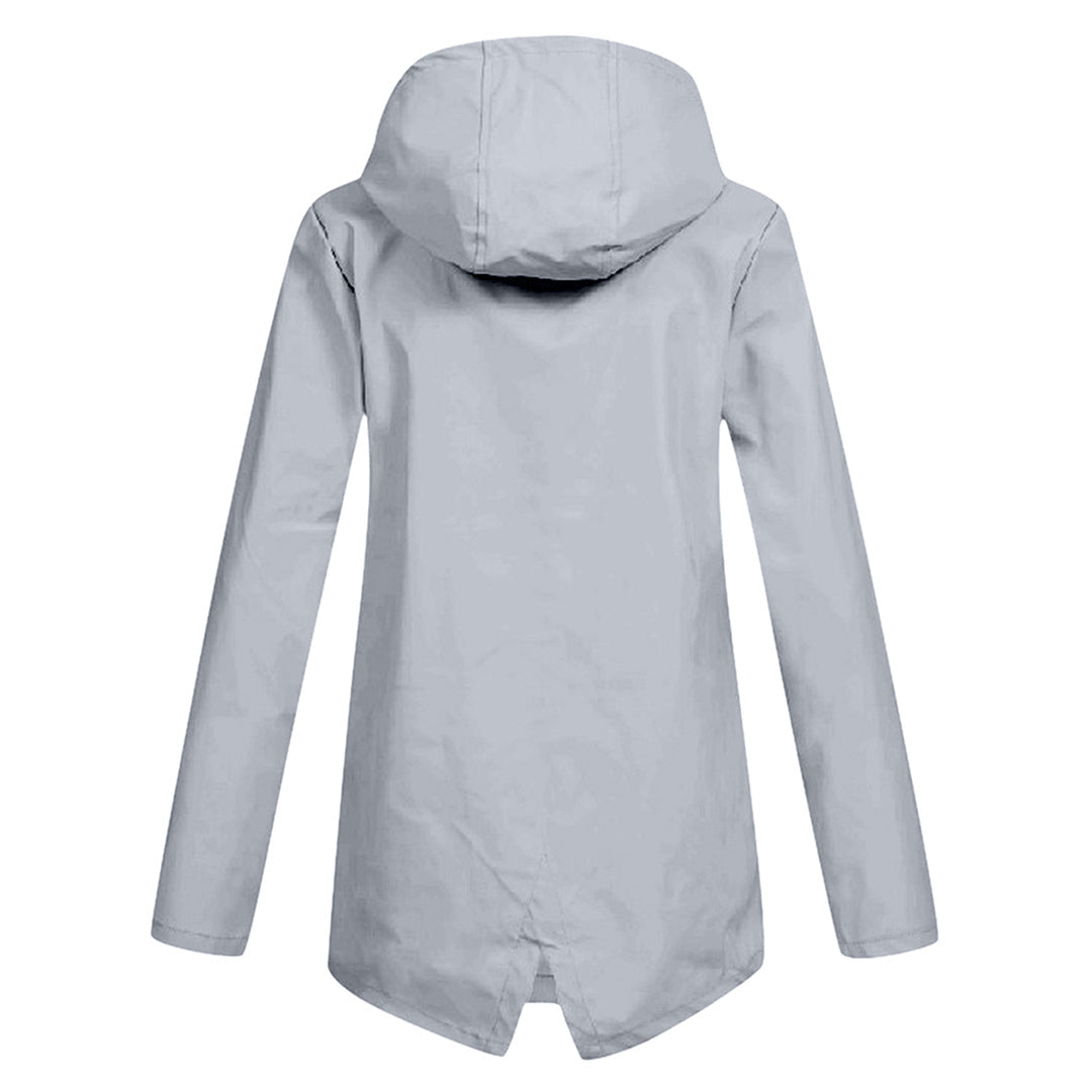 Stylische leichte Regenjacke mit Kapuze und Reissverschluss für Damen | Ideal für Herbst/Winter