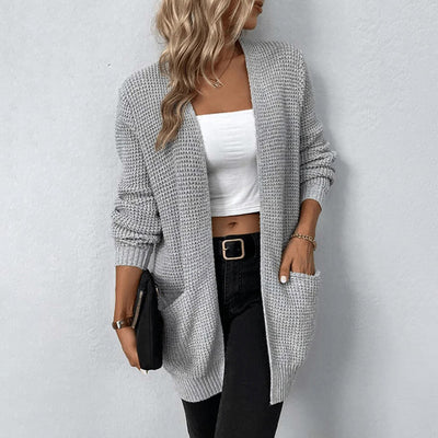 Cardigan mit Taschen | Offener Schnitt | Grobstrick-Design