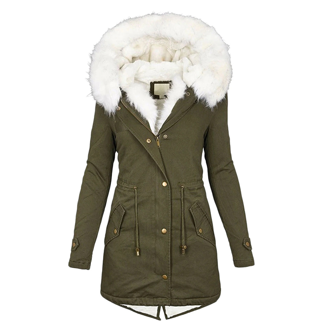Winterjacke Damen Mit Kapuze | Lang Geschnitten Mit Taschen