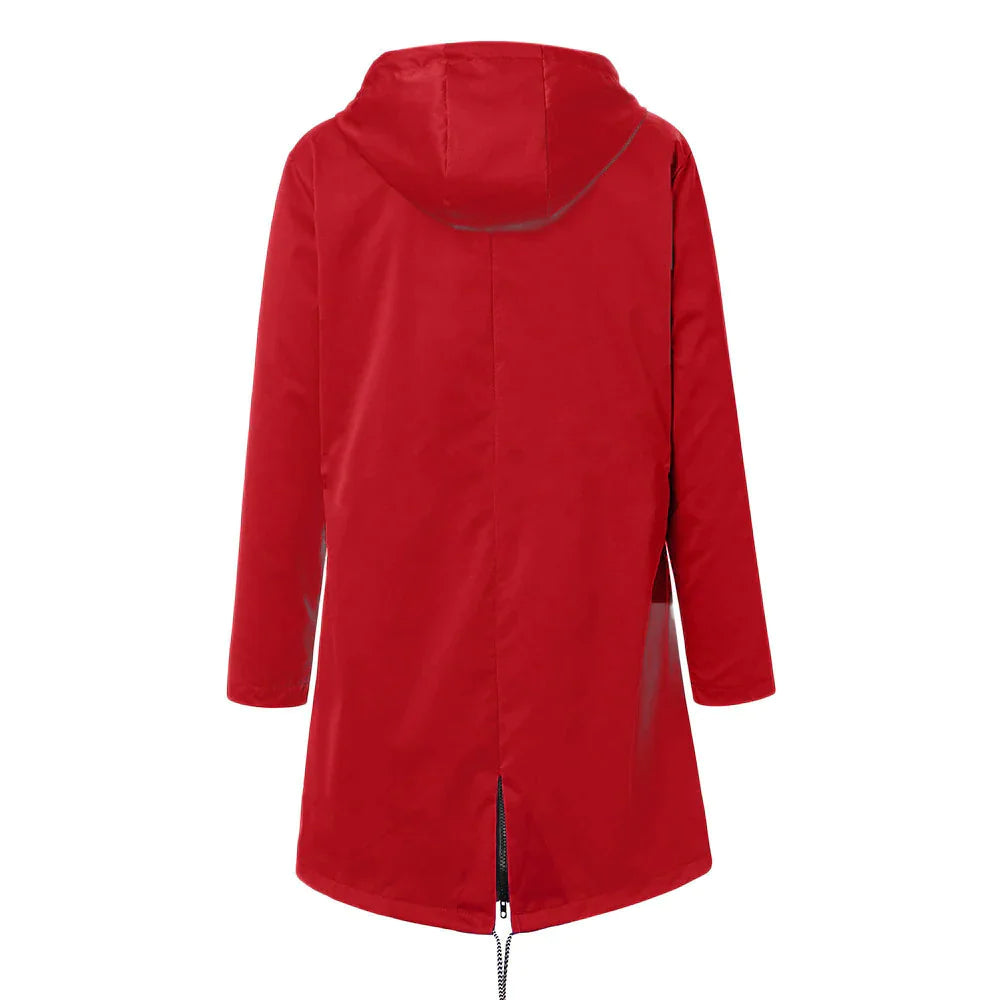 Warme lässige Fleece wasserdichte Regenjacke mit Kapuze für Damen | Perfekt für Herbst/Winter