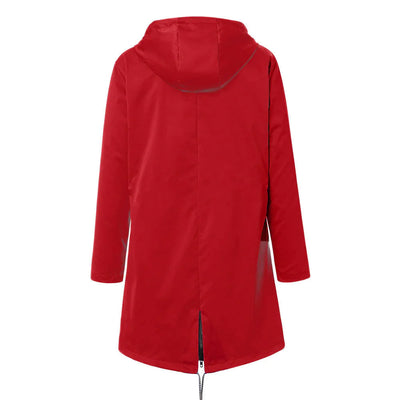 Warme lässige Fleece wasserdichte Regenjacke mit Kapuze für Damen | Perfekt für Herbst/Winter