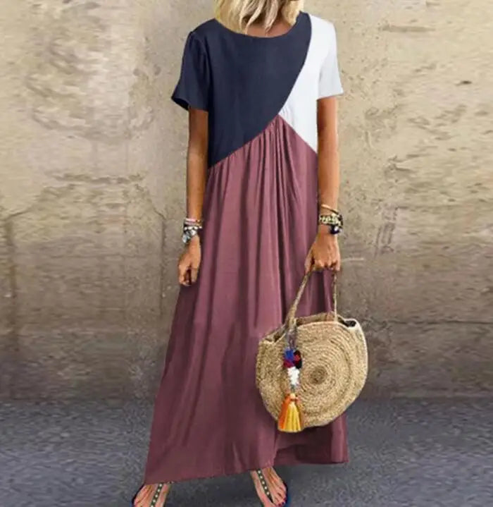 Cielara | Verspielt maxikleid mit Farbblockdesign