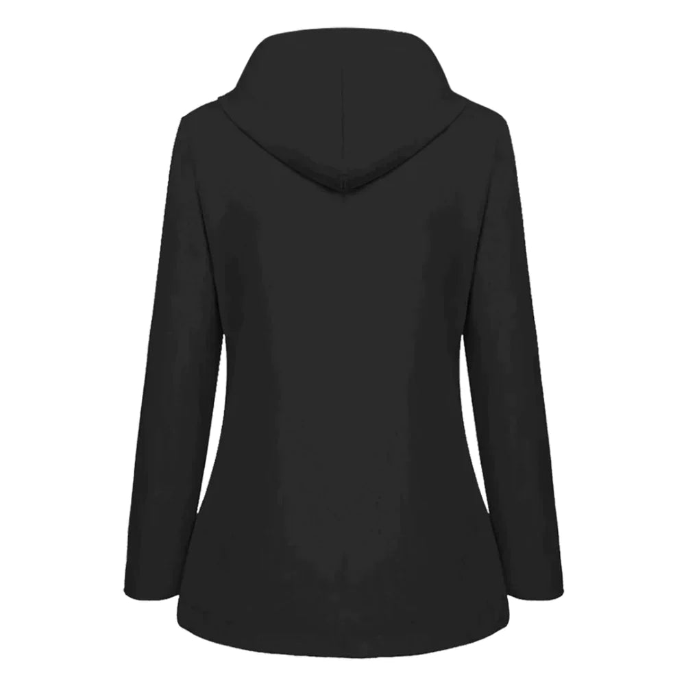 Warme stylische gefütterte Regenjacke mit Kapuze für Damen | Ideal für Herbst/Winter