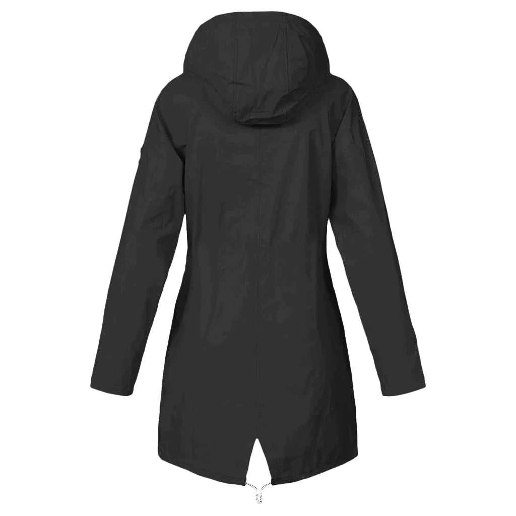 Warme lässige Fleece wasserdichte Regenjacke mit Kapuze für Damen | Perfekt für Herbst/Winter