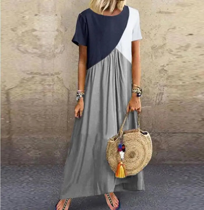 Cielara | Verspielt maxikleid mit Farbblockdesign