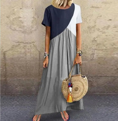 Cielara | Verspielt maxikleid mit Farbblockdesign