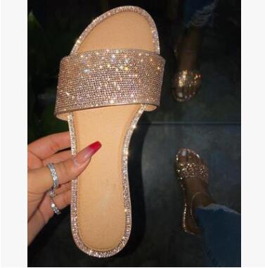 Angelina - Bequeme Damen Glitzer-Hausschuhe