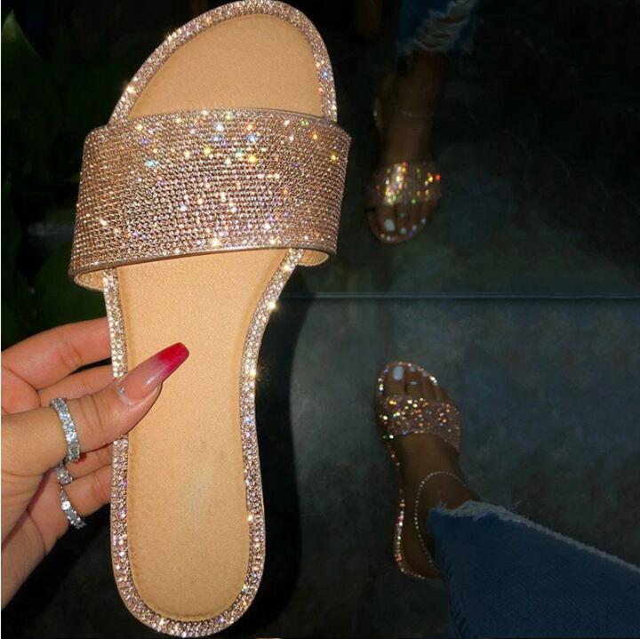Angelina - Bequeme Damen Glitzer-Hausschuhe