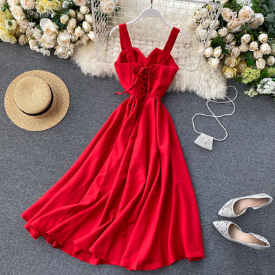 Strahlendes Gelbes Cocktailkleid ohne Ärmel