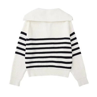 Ulrich | Gestreifter Pullover mit Reißverschluss