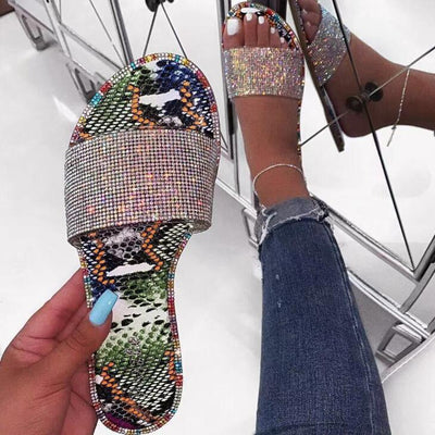 Angelina - Bequeme Damen Glitzer-Hausschuhe