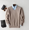 Beige - V-Ausschnitt