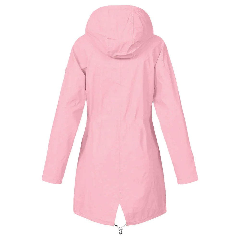 Warme lässige Fleece wasserdichte Regenjacke mit Kapuze für Damen | Perfekt für Herbst/Winter